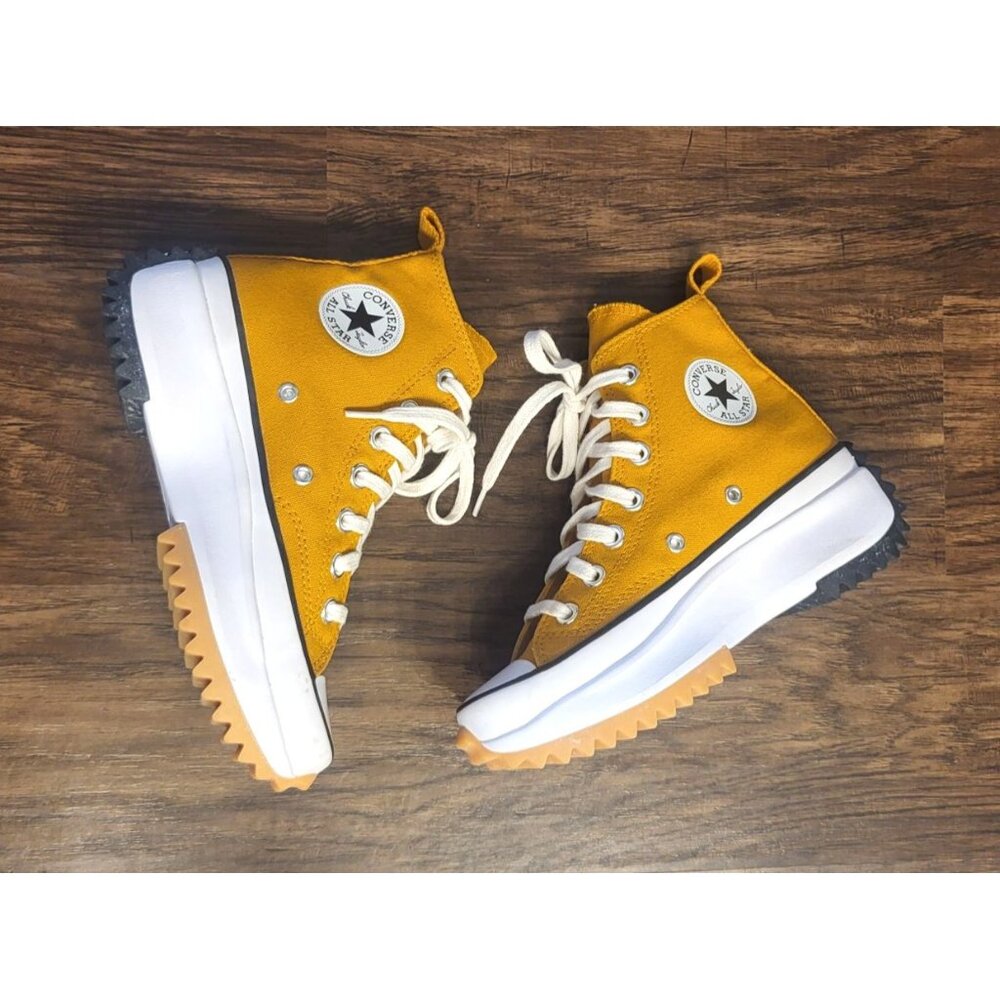 Converse Chuck Taylor Run Star Hike Hi Platform Saffron Yellow Sneakers Sz 4.5